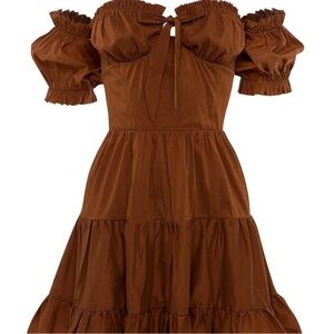 Elegant Brown Off-Shoulder Dress